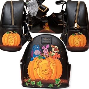 Disney Black and Orange Pooh Backpack That Glows In The Dark